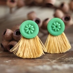 マスタードイエロー*【Antique Button】ピアス/イヤリング