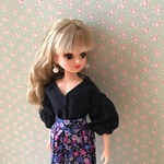 黒ドット！ふっくら袖のスキッパーブラウス