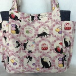 『新商品』サイドポケット付きバッグ（NE-2）猫とスイーツ