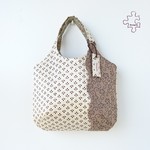 くったりたためるバッグ × 波なみ【送料込価格】＊Decopoko の着物リメイク＊ 