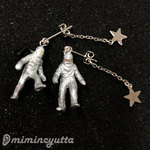 宇宙遊泳風?!お星さまキャッチ/シルバー〜宇宙シリーズ〜(樹脂イヤリング対応可)☆【ジオラマ・ミニチュア】