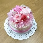 プリザーブドフラワーのフラワーケーキ　ピンク2