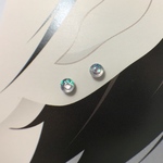 【3069】透明オーロララメ　小さいステンレスピアス 