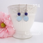  送料無料♯ 174☆ラピスラズリ×ブルー翡翠☆天然石ピアス（金属ピアス）  ハンドメイド