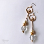 antique rose long pierce / earring