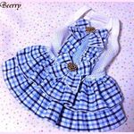 オーダーL46 　☆ブルーチェックフリフリキャミワンピ　*サッカー [Berry]