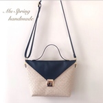 ラタン風合皮レザーbag ブラック