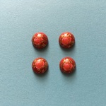 バラの半球型カボション（レッド/4個）*12mm