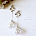 大きなしゃぼん玉のピアス/イヤリング  18mm玉 両耳ペア