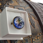 太陽系リング 20mmぷっくりタイプ　アンティークゴールドカラー　#3 Earth Gaia