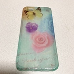 【再6】iPhone5/SEケース(チョウ&バラ柄)♪♪