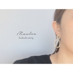 ◯サークルシェルピアス オーバルウェーブフープ◯