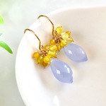 14kgf ナチュラルブルーカルセドニー ピアス/イヤリング Spring Sky