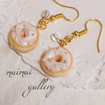 ホワイトチョコソースのドーナッツ♡ピアス イヤリング フェイクスイーツ