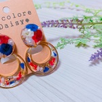 トリコロール かすみ草 レジン 2way ピアス イヤリング♪
