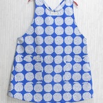 【再販×2】バッグクロスエプロン　サークルフラワー　ブルー