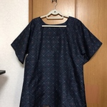 着物リメイク 紬の袖コンシャスチュニック フリーサイズ
