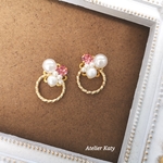 パールとリングの 大人可愛い ピアス／イヤリング