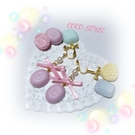 ♡送料無料♡パステル ドロップ(パープル)♡イヤリング♡