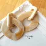 べっ甲調〇Ring×square□ピアス