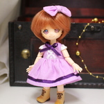 オビツ11向け 梅×菫のワンピースセット