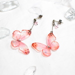 空気蝶    ～air  butterfly～   ピアス （アンティークピンク）