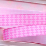 【7169】2m300円 25mm幅 グログランリボン ダイヤ ひし形 ピンク 菱形