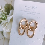 *ピアス*ダブルゴールドリングのシンプルなチタンピアス♡