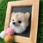 羊毛フェルト ポメラニアン額入り