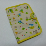４７４．インコ&文鳥のお薬手帳&診察券ケース　生成り×黄色　通帳ケース　再販８