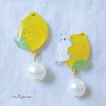 ねことレモンのイヤリング