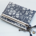 ◇◆Special Price◆◇　LIBERTY　Capel　カペル　ブラック　本革持ち手オプション◆　wファスナー・内ポケットminiカードポーチ
