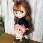 ★ピンク花柄リスちゃん ブライスのくまバック46★くま太郎