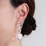 クリアチェーン×シルバーラメクリアモチーフピアス／ピアス