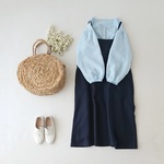 リネンキャミソールワンピース navy