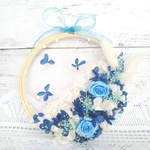 母の日❁﻿刺繍枠アレンジ(ﾌﾞﾙｰ)