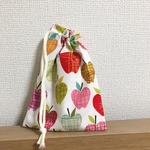 カラフルりんごのコップ袋 巾着袋