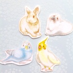 ブローチ『水彩画みたいな動物さん２』《送料無料》〔Haru-No-Umi プラバン店〕