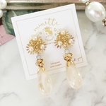 gold Flower beige drop