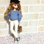 リカちゃん服 ダメージホワイトデニムセット❤︎