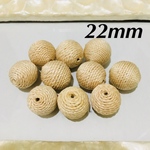 送料無料 ８個 ラタン ビーズ 22mm