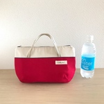 【Sumi♡Heart様ご予約品】バッグイン保冷バッグ(深型)帆布RED