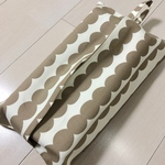ボックスティッシュケース   ドット ストライプ ベージュ