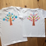 手描き 名前入り彩る葉Tシャツ