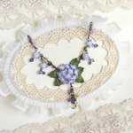 紫陽花　ネックレス　ミックスパープル