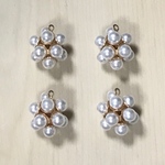 GOLD PEARL ROUND CHARM PARTS