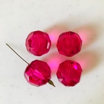 Vintage Clear Pink Faceted 18mm Beads
