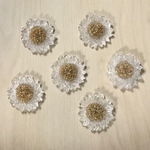 ●25㎜● GOLD CLEAR FLOWER CABOCHONS