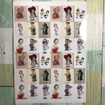  フリーカットシール ♡光沢紙   レトロボーイ＆ガール☆ 1シート♡     