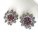【20％off】：2pieces： import  beads flower cabochon 〈グレー〉